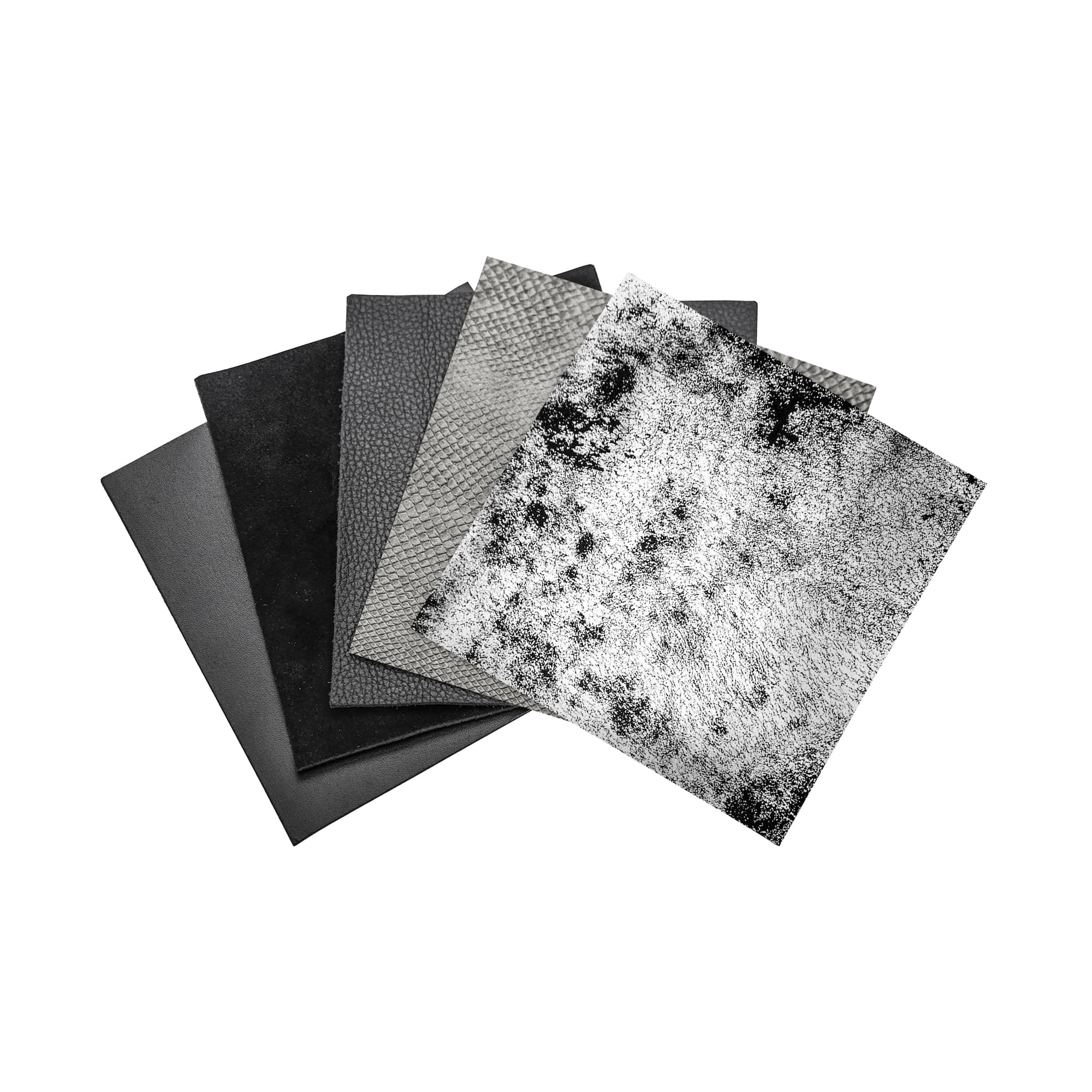 5" Black Square Leather Flats Mix by Bead Landing™